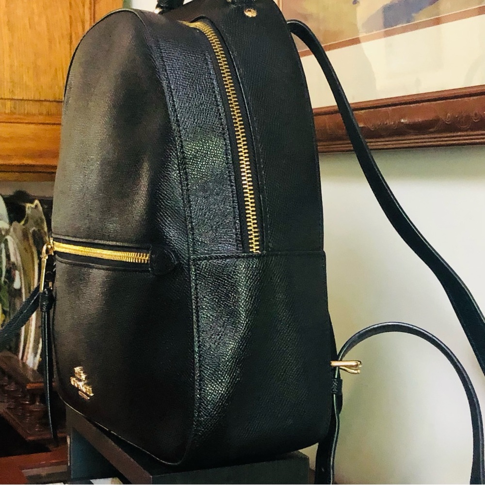Coach Jordyn Black Leather Backpack - Picture 11 of 12